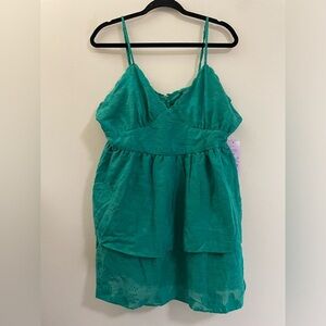 NWT Wild Fable Emerald Floral‎ Mini Dress - XXL
